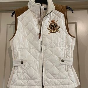 Ralph Lauren quilted white/cream vest, medium